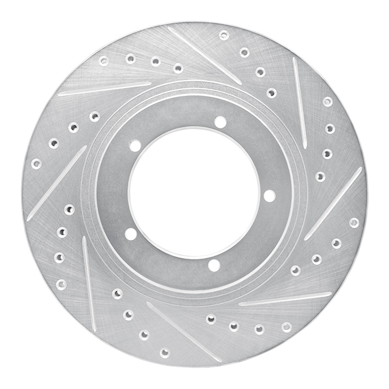 R1 86-86 Porsche 944 Turbo Front Right Drilled & Slotted Silver Brake Rotor