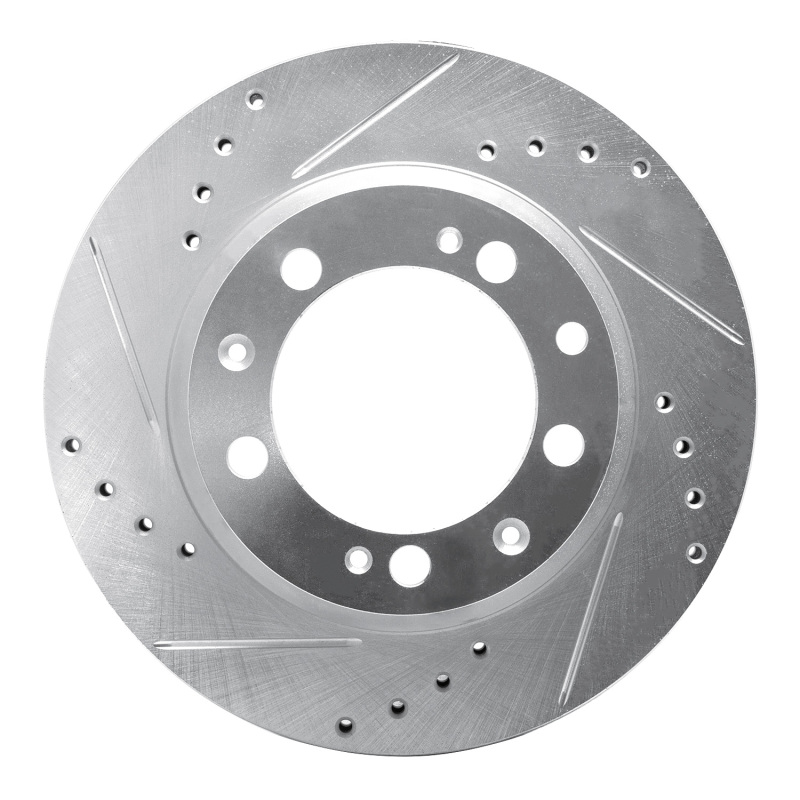 R1 86-95 Porsche 944 Turbo Rear Left Drilled & Slotted Silver Brake Rotor