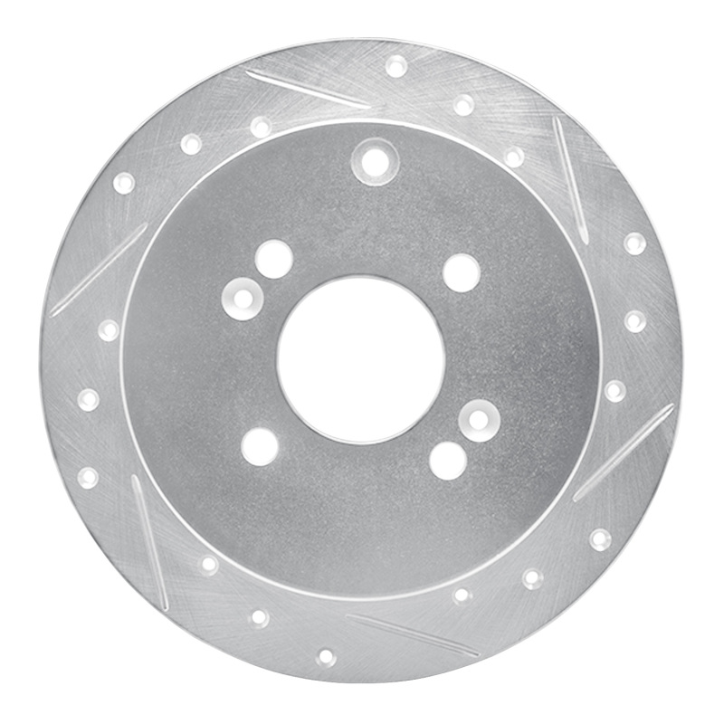 R1 06-12 Dodge Attitude (Mexico) Rear Right Drilled & Slotted Silver Brake Rotor
