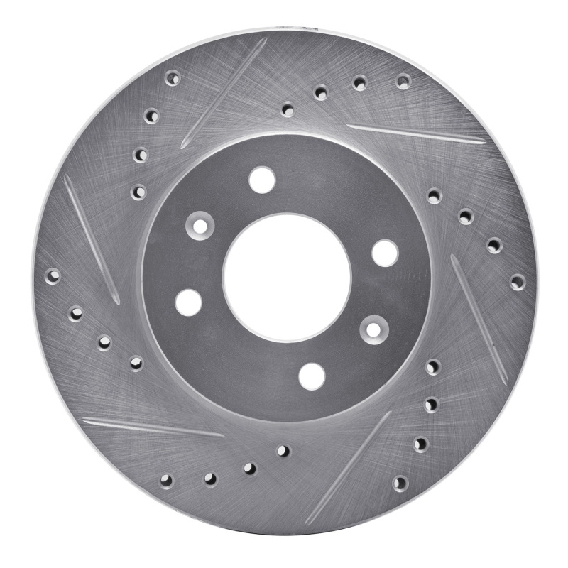 R1 12-25 Dodge Attitude (Mexico) Front Left Drilled & Slotted Silver Brake Rotor