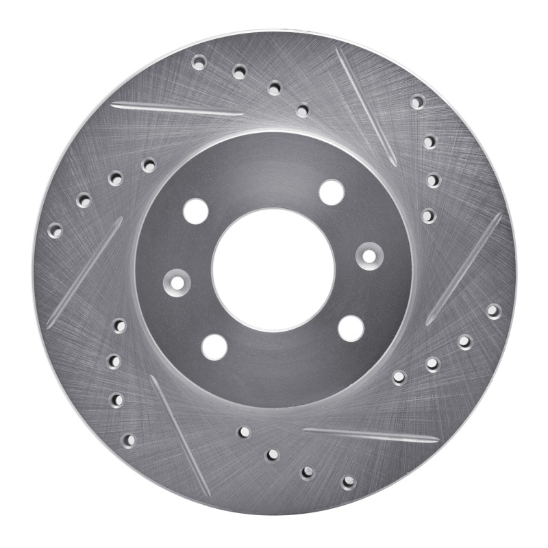 R1 12-25 Dodge Attitude (Mexico) Front Right Drilled & Slotted Silver Brake Rotor