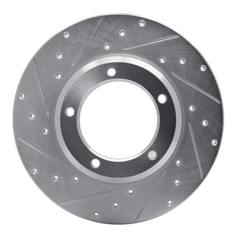 R1 74-99 Land Rover Discovery Front Left Drilled & Slotted Silver Brake Rotor