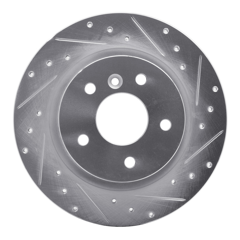 R1 94-04 Land Rover Range Rover Rear Right Drilled & Slotted Silver Brake Rotor