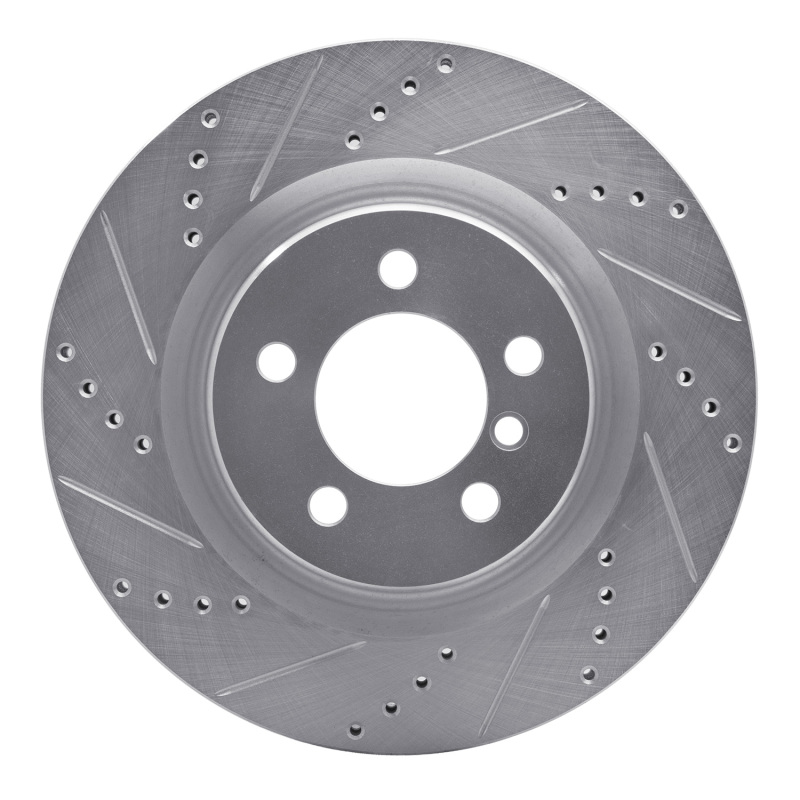 R1 06-09 Land Rover Range Rover Front Left Drilled & Slotted Silver Brake Rotor