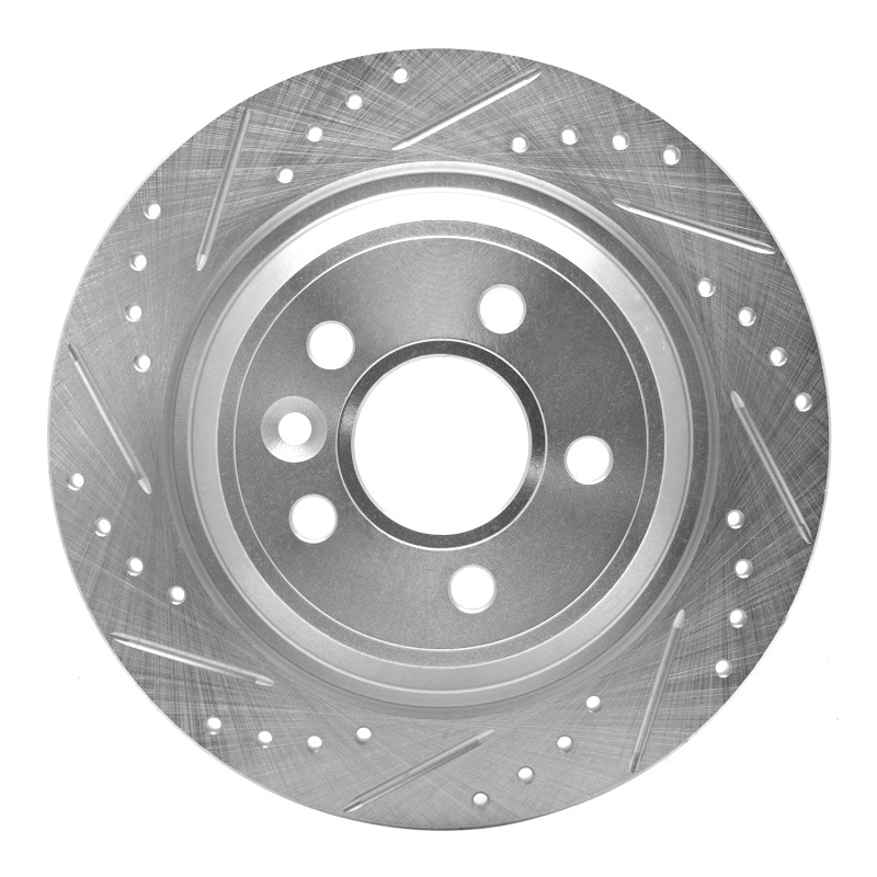 R1 09-15 Ford Focus RS (Mexico) Rear Left Drilled & Slotted Silver Brake Rotor