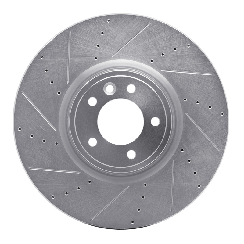 R1 18-25 Land Rover Defender 90 Front Left Drilled & Slotted Silver Brake Rotor