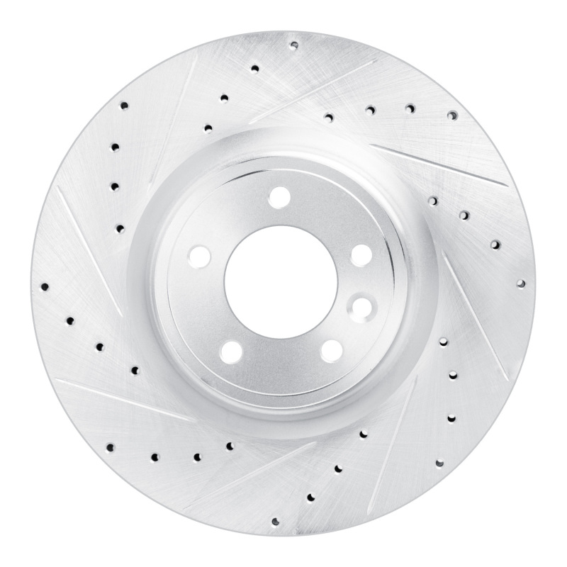 R1 18-24 Land Rover Range Rover Front Left Drilled & Slotted Silver Brake Rotor