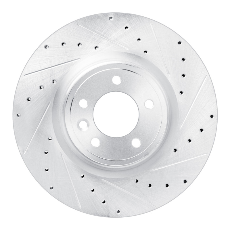 R1 18-24 Land Rover Discovery Front Right Drilled & Slotted Silver Brake Rotor
