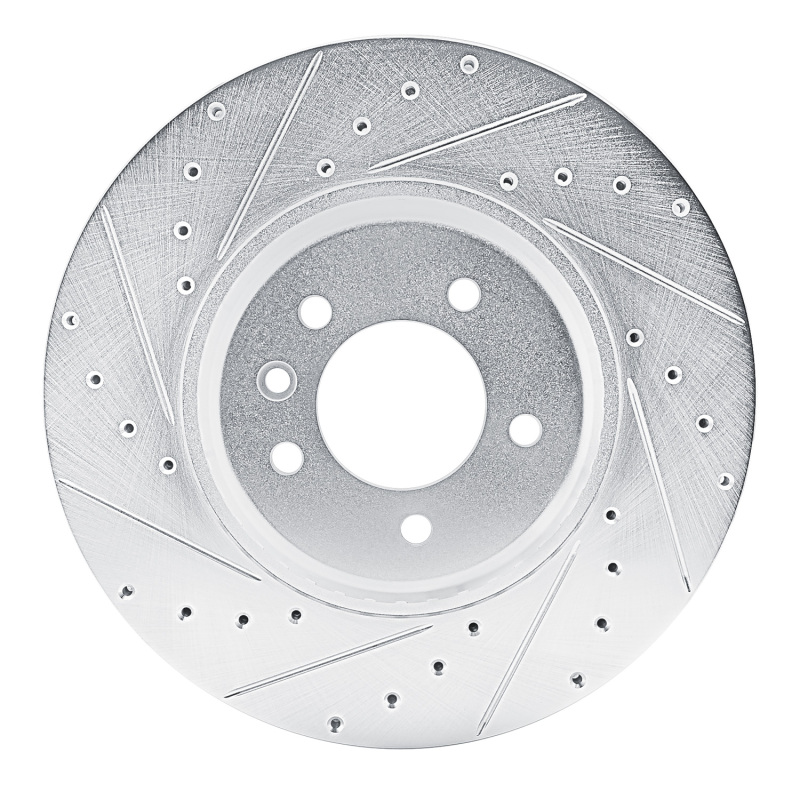 R1 20-25 Land Rover Defender 90 Front Left Drilled & Slotted Silver Brake Rotor