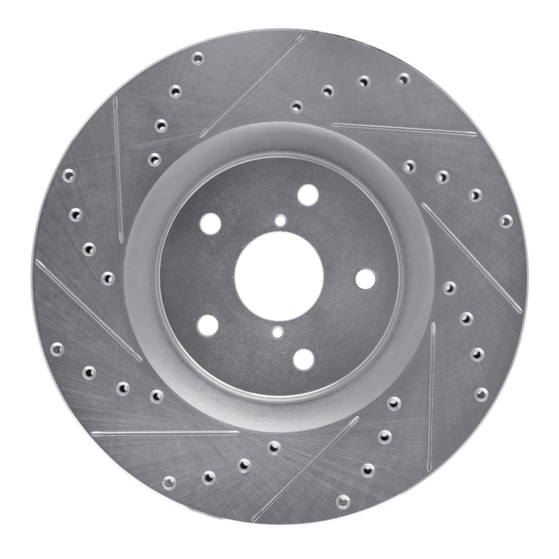 R1 19-23 Subaru ASCENT Front Right Drilled & Slotted Silver Brake Rotor