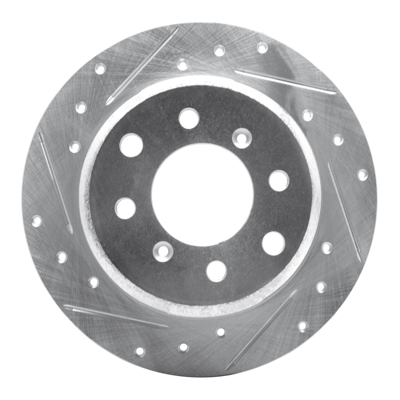 R1 64-94 Alfa Romeo Giulia Sprint Rear Left Drilled & Slotted Silver Brake Rotor