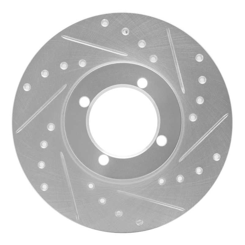 R1 74-79 Lotus Elite Front Right Drilled & Slotted Silver Brake Rotor