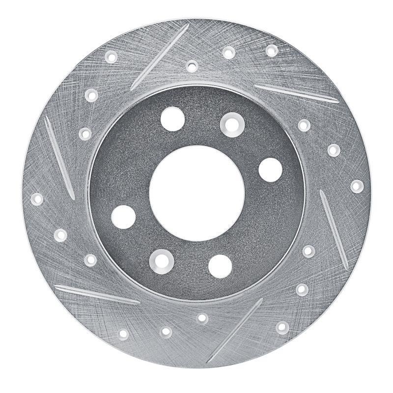 R1 81-87 Renault ALLIANCE Front Left Drilled & Slotted Silver Brake Rotor
