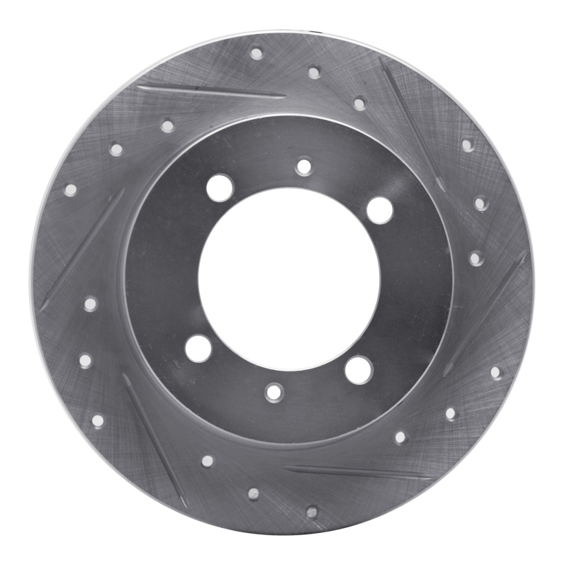 R1 00-07 Mitsubishi Space Star (Mexico) Rear Right Drilled & Slotted Silver Brake Rotor