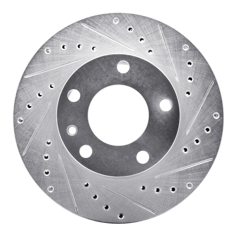 R1 76-82 BMW 530I Front Right Drilled & Slotted Silver Brake Rotor