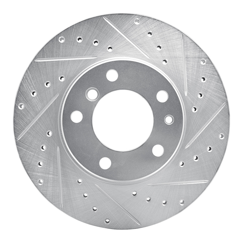 R1 89-95 BMW 530I Front Right Drilled & Slotted Silver Brake Rotor