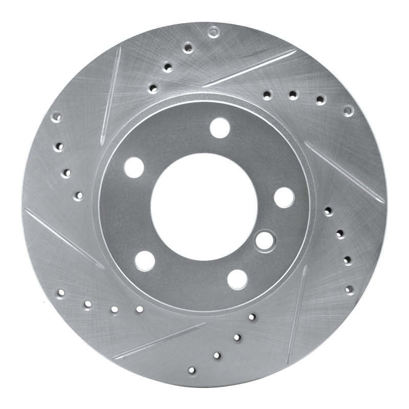R1 91-06 BMW 323I Front Left Drilled & Slotted Silver Brake Rotor