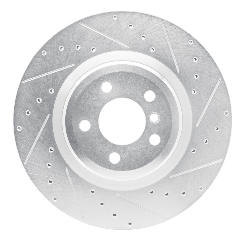 R1 09-19 BMW ALPINA B7 Rear Right Drilled & Slotted Silver Brake Rotor