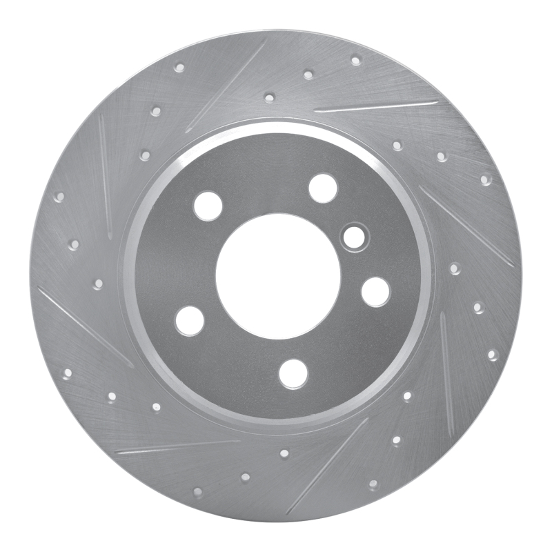 R1 00-06 BMW X5 Rear Left Drilled & Slotted Silver Brake Rotor