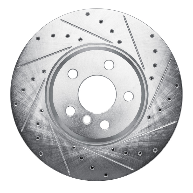 R1 18-25 BMW 430I Gran Coupe Front Right Drilled & Slotted Silver Brake Rotor