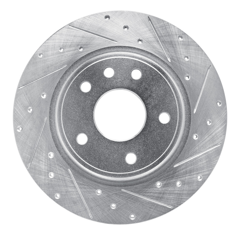 R1 17-25 Chrysler Voyager Rear Right Drilled & Slotted Silver Brake Rotor
