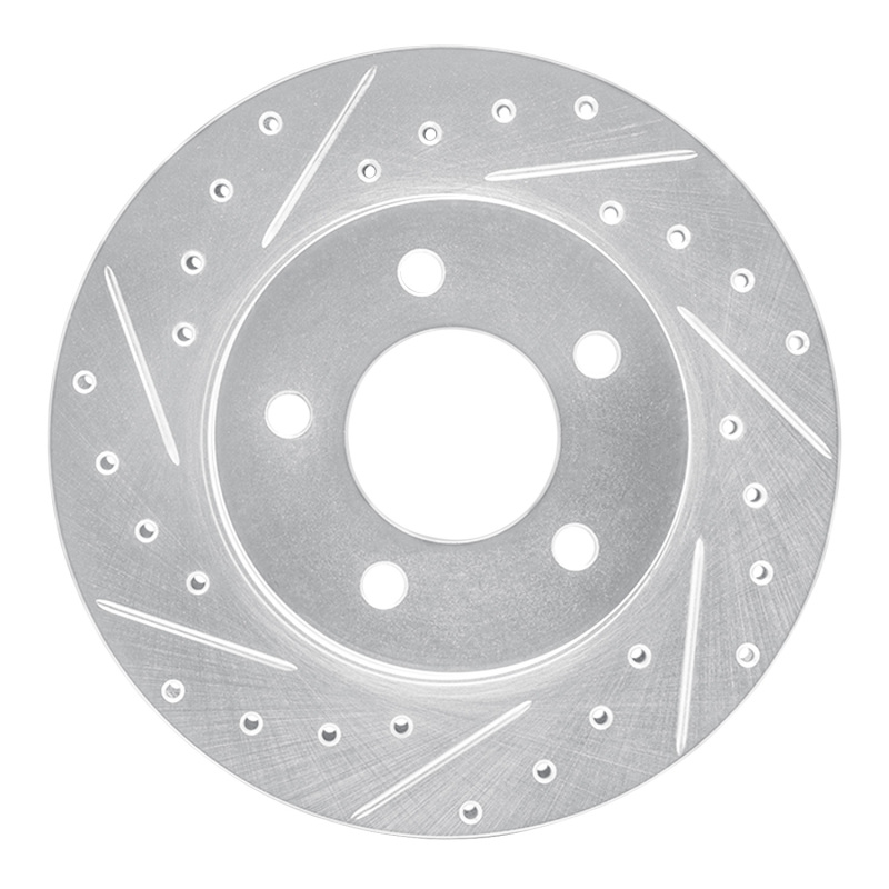 R1 93-97 Chrysler CONCORDE Front Left Drilled & Slotted Silver Brake Rotor