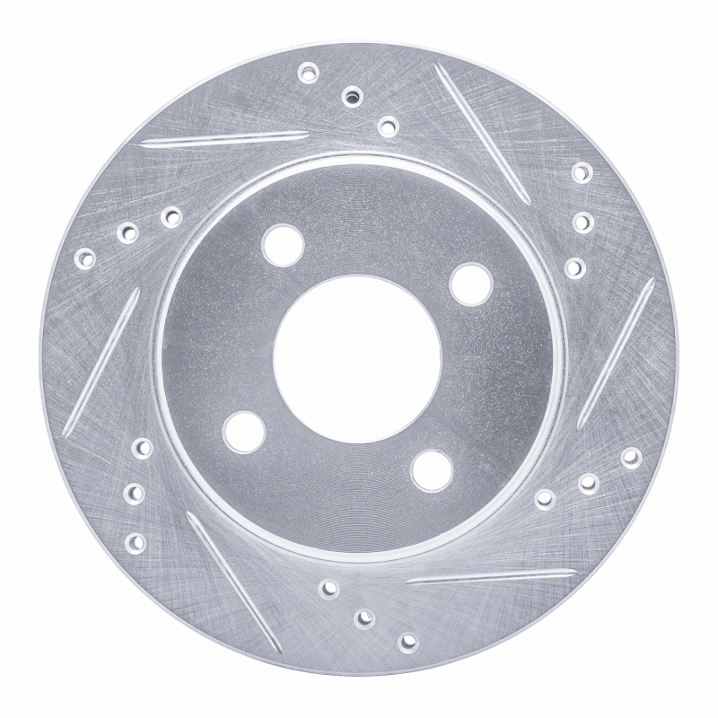 R1 95-96 Dodge Neon (USA/Canada) Front Right Drilled & Slotted Silver Brake Rotor