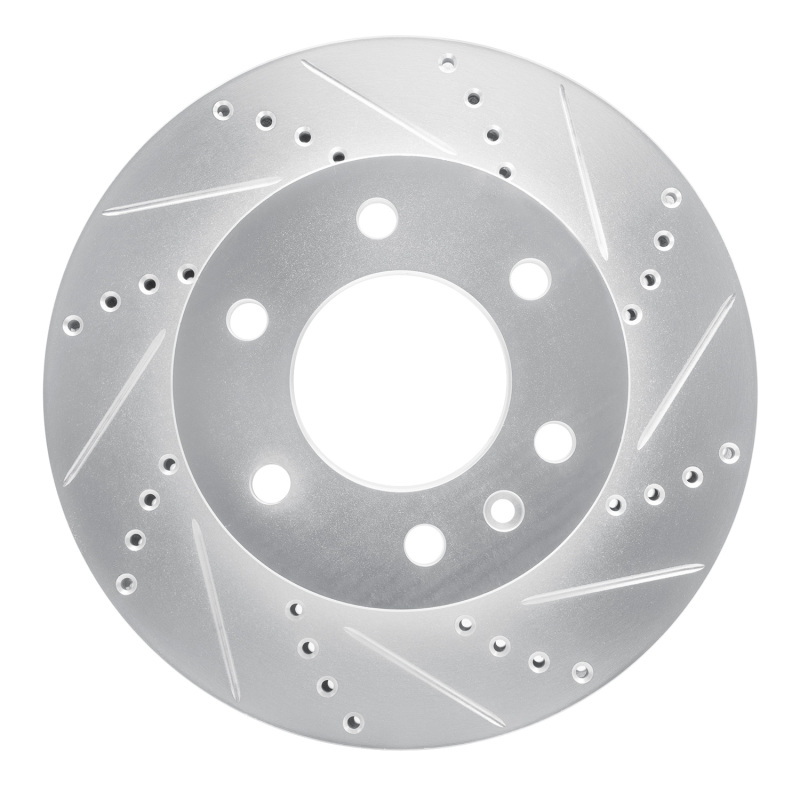 R1 06-25 American Coach Patriot Front Right Drilled & Slotted Silver Brake Rotor