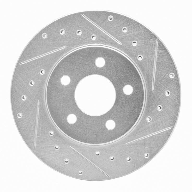 R1 84-95 Chrysler New Yorker Front Right Drilled & Slotted Silver Brake Rotor