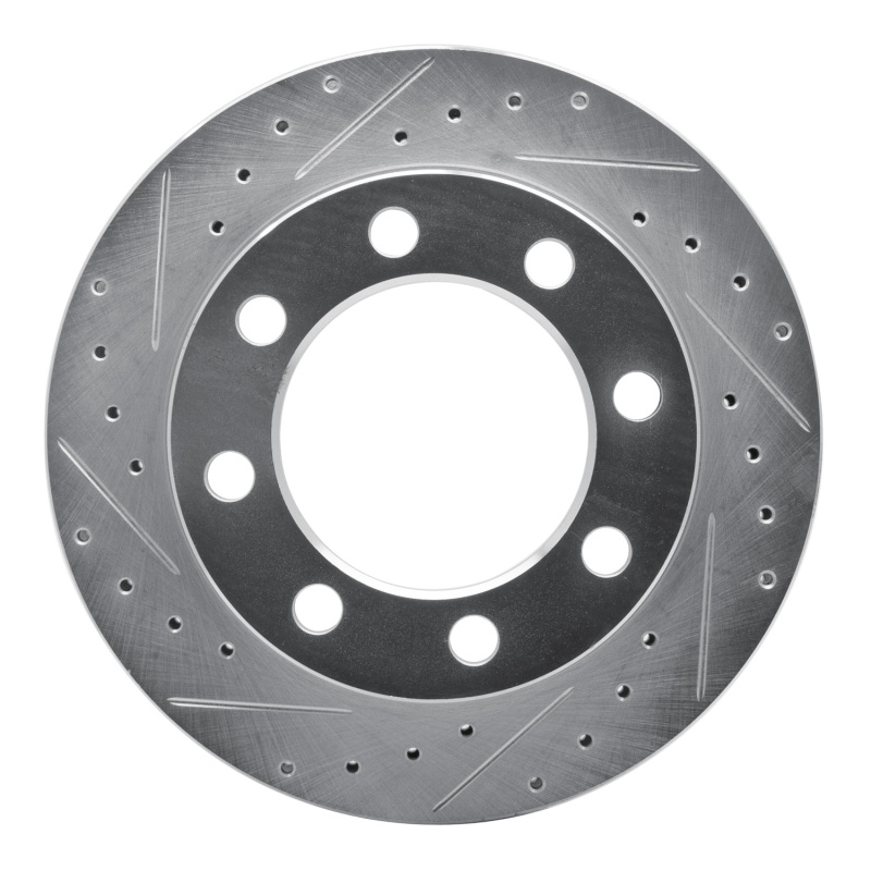 R1 89-93 Dodge W350 Front Left Drilled & Slotted Silver Brake Rotor