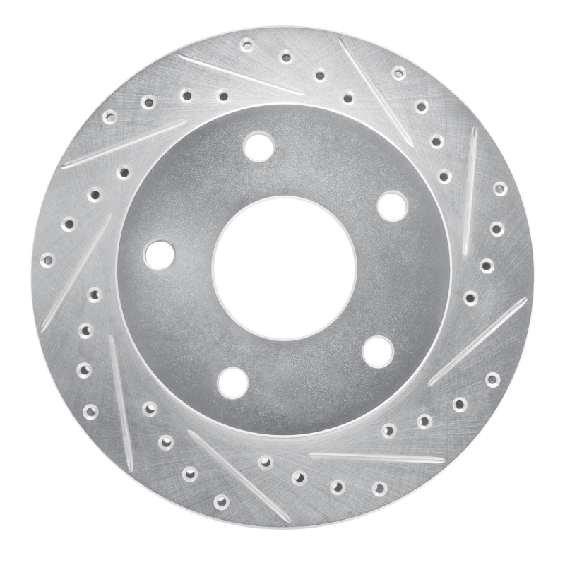 R1 94-99 Dodge Ramcharger (Mexico) Front Right Drilled & Slotted Silver Brake Rotor