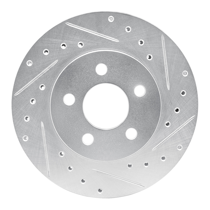 R1 96-00 Chrysler Voyager Front Right Drilled & Slotted Silver Brake Rotor