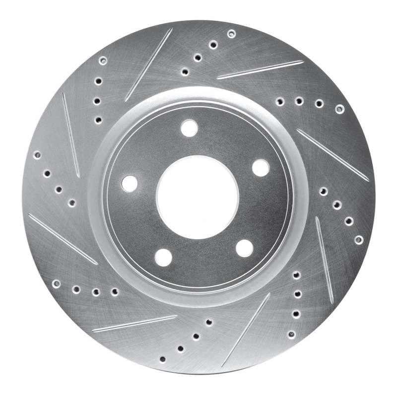 R1 12-25 Chrysler Grand Caravan Front Left Drilled & Slotted Silver Brake Rotor