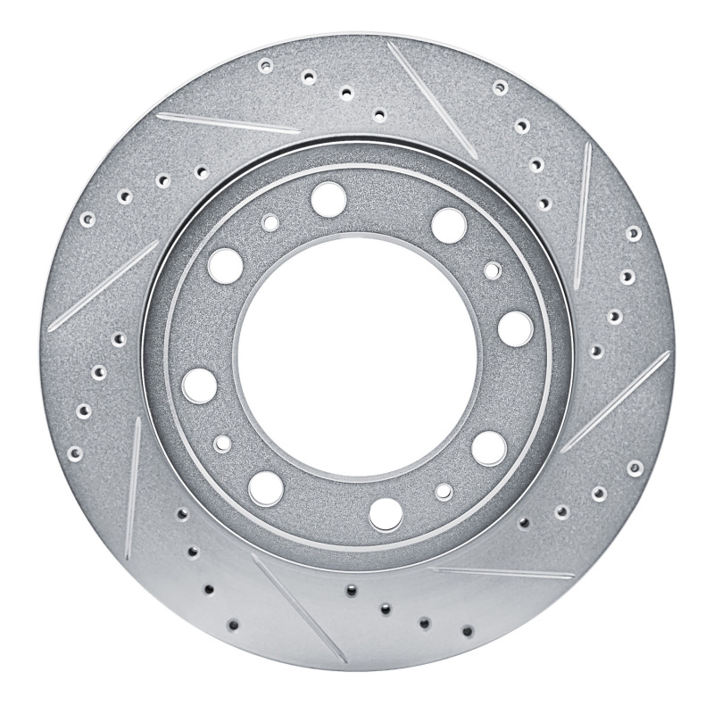 R1 19-25 Ram 3500 Rear Right Drilled & Slotted Silver Brake Rotor