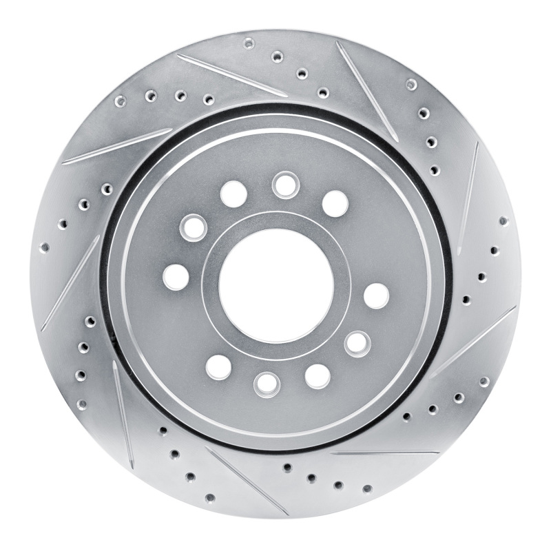R1 21-25 Jeep Grand Wagoneer Rear Right Drilled & Slotted Silver Brake Rotor