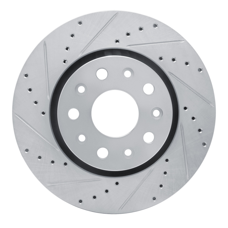 R1 18-25 Jeep Wrangler Front Left Drilled & Slotted Silver Brake Rotor