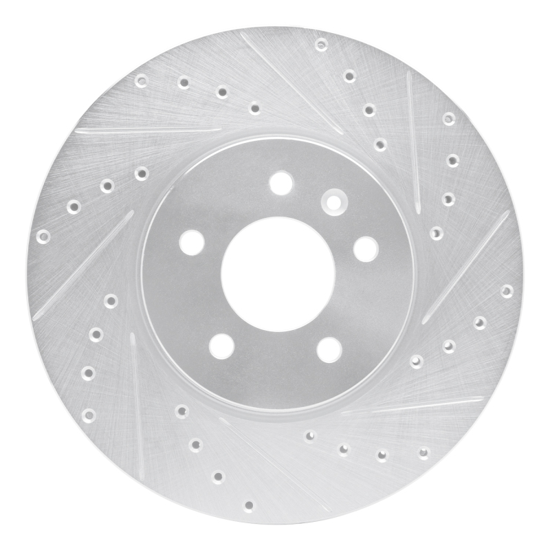 R1 14-19 Buick CASCADA Front Right Drilled & Slotted Silver Brake Rotor