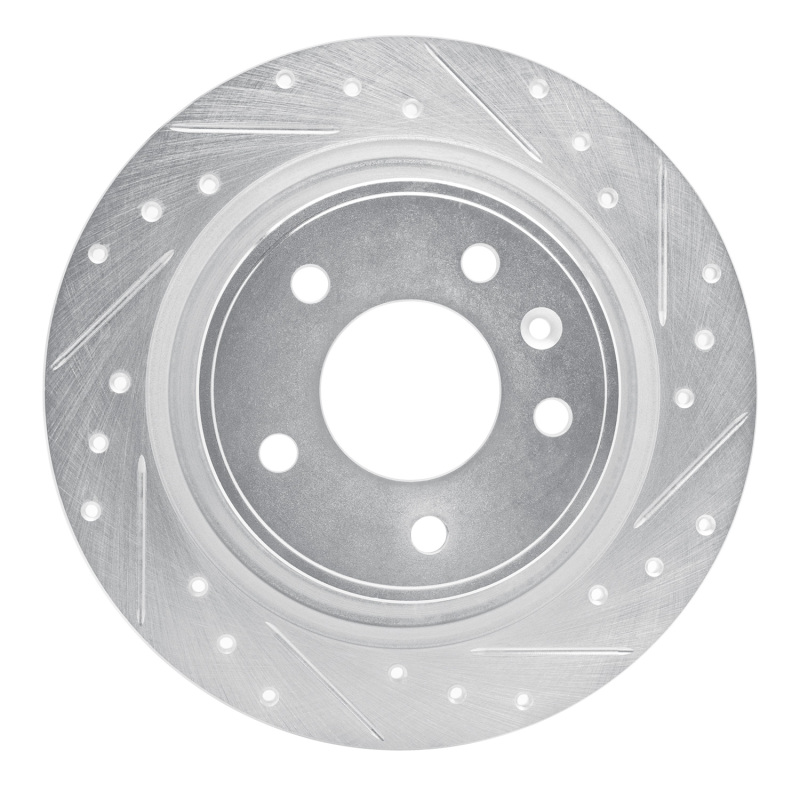R1 11-19 Buick CASCADA Rear Right Drilled & Slotted Silver Brake Rotor