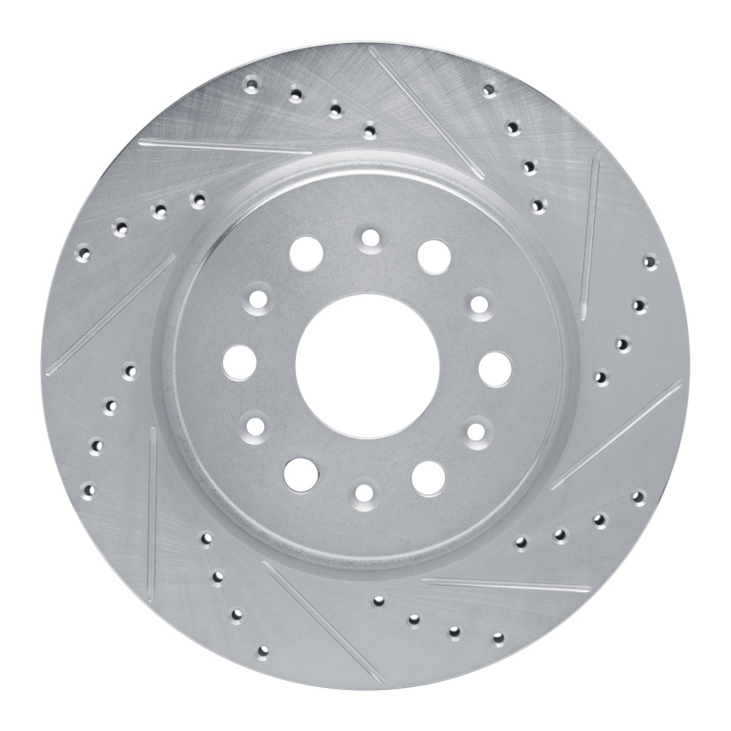 R1 17-25 Buick Enclave Rear Right Drilled & Slotted Silver Brake Rotor