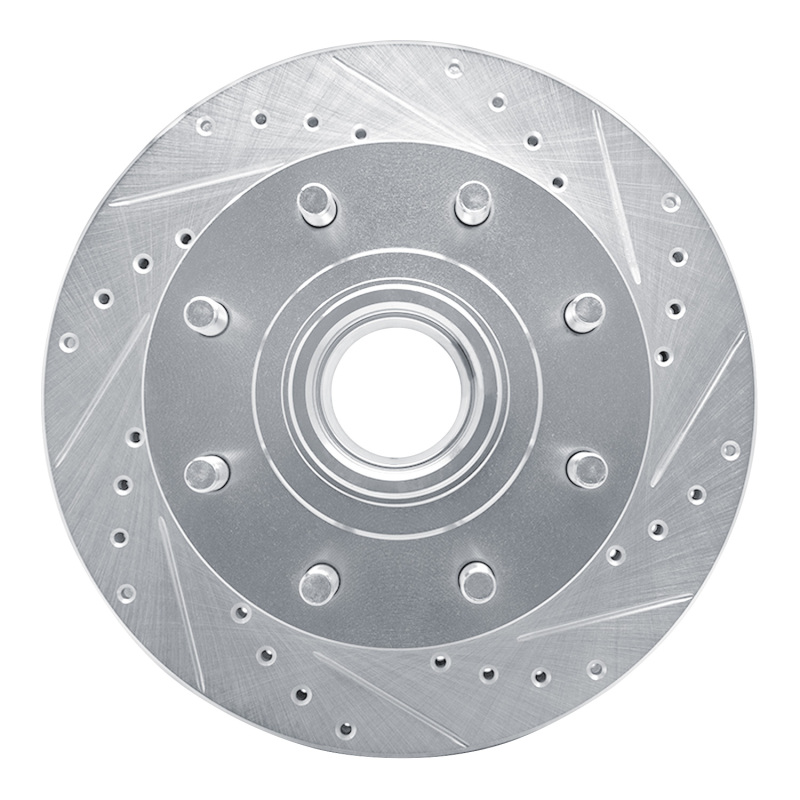 R1 92-02 Chevrolet C1500 Suburban Front Right Drilled & Slotted Silver Brake Rotor
