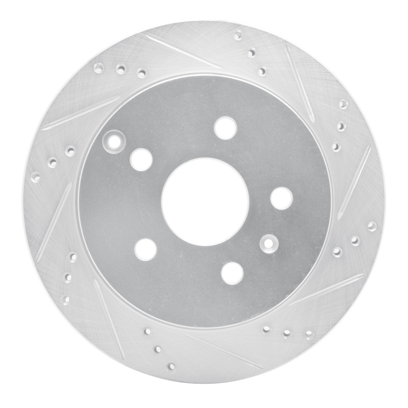 R1 10-17 Chevrolet Equinox Rear Right Drilled & Slotted Silver Brake Rotor