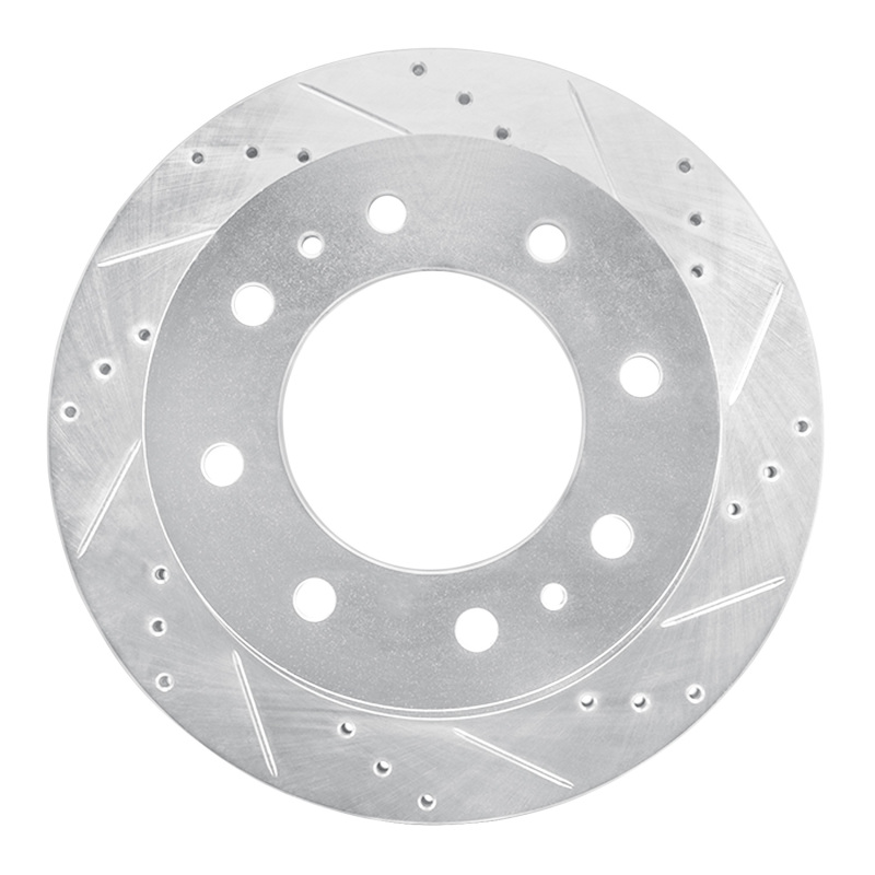 R1 11-25 Chevrolet Suburban 3500 HD Rear Right Drilled & Slotted Silver Brake Rotor