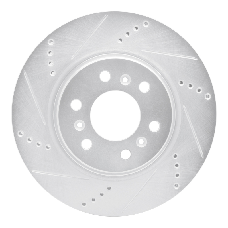 R1 06-09 Buick TERRAZA Front Left Drilled & Slotted Silver Brake Rotor