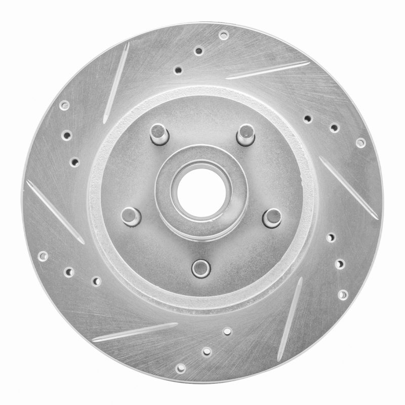 R1 70-72 Ford Country Squire Front Left Drilled & Slotted Silver Brake Rotor