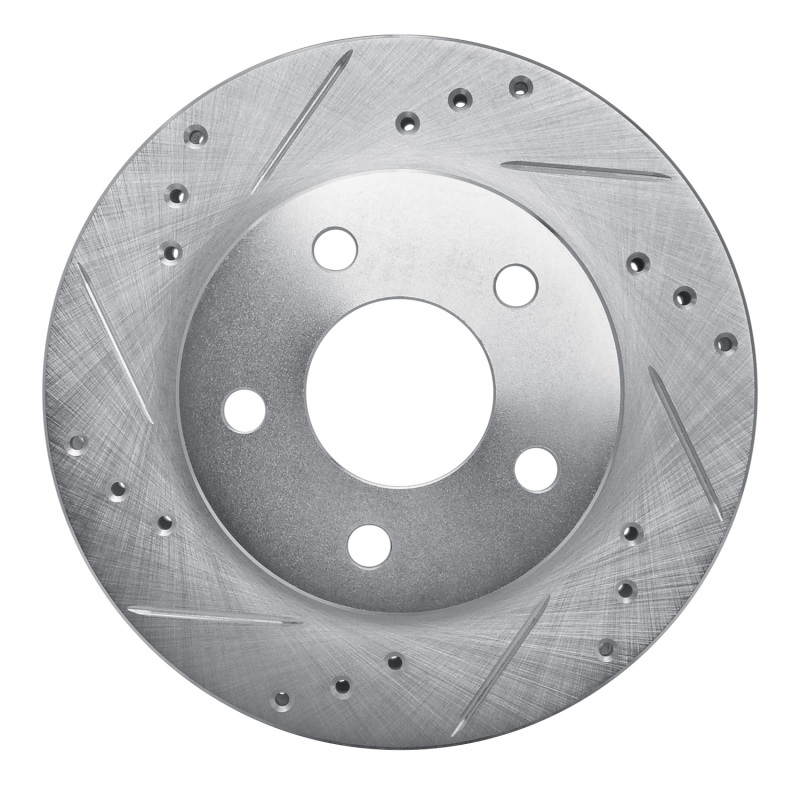 R1 86-92 Ford Thunderbird Front Left Rear Left Drilled & Slotted Silver Brake Rotor