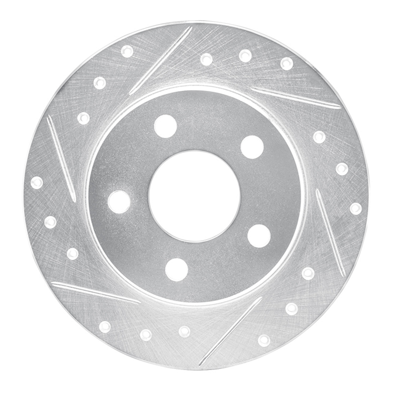 R1 93-05 Ford Taurus SHO Rear Left Drilled & Slotted Silver Brake Rotor
