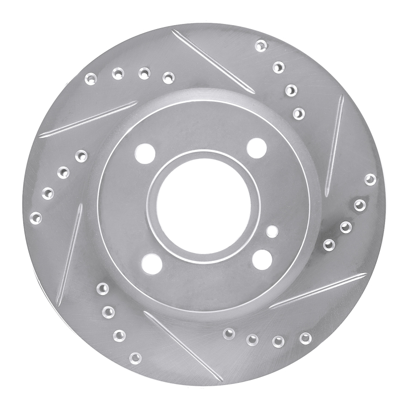 R1 11-19 Ford Fiesta (USA/Canada) Front Right Drilled & Slotted Silver Brake Rotor