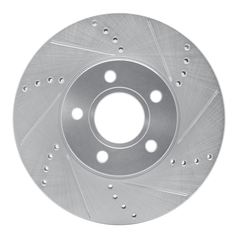 R1 12-18 Ford C-MAX Front Right Drilled & Slotted Silver Brake Rotor