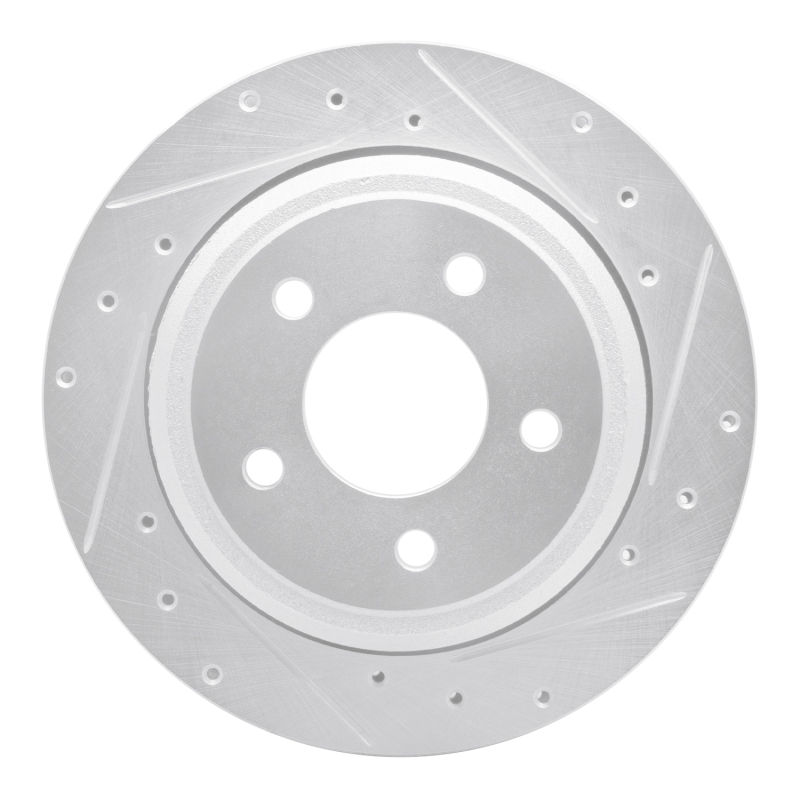 R1 10-11 Ford Ranger (USA/Canada) Rear Right Drilled & Slotted Silver Brake Rotor