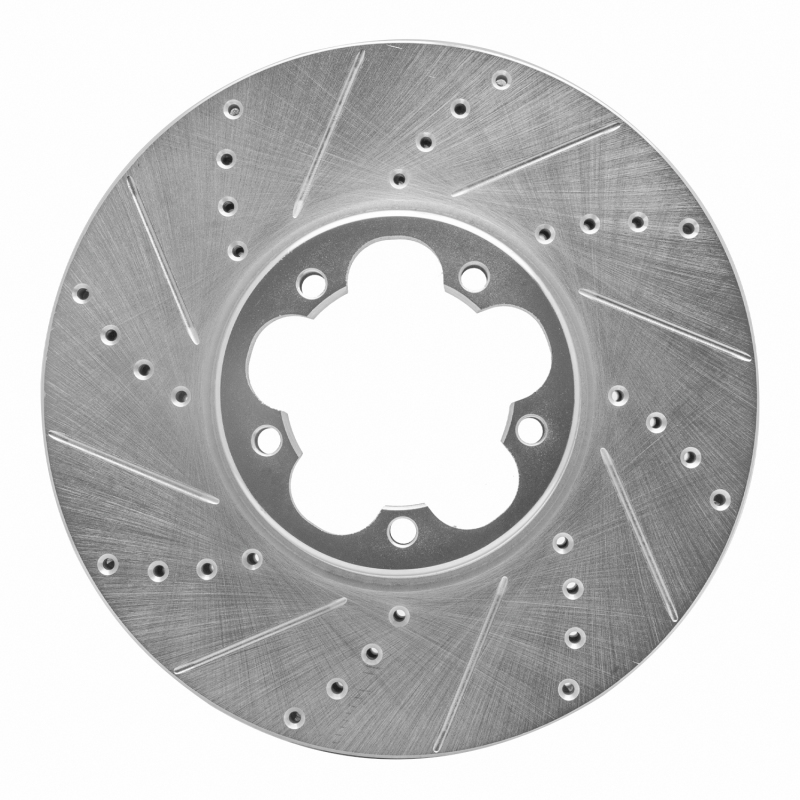 R1 15-25 Ford Transit-350 HD/DRW Front Left Drilled & Slotted Silver Brake Rotor
